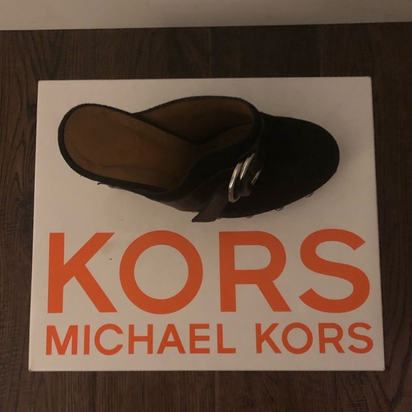 Michael Kors Black Suede Clogs - Picture 4 of 9
